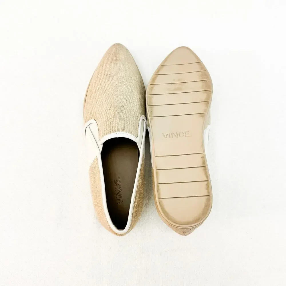 Vince Phalen Pointy Toe Leather Slip On Sneaker Size 6 Eur 36